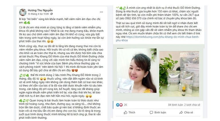 Chia sẻ của Hotmom Hương Moon trên facebook cá nhận được sự quan tâm lớn của chị em